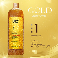Gel douche doré bain de luxe du fabricant avec vitamine C parfum exfoliant blanchissant moussant liquide hydratant