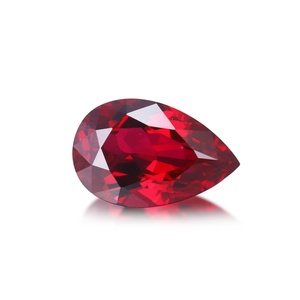 Rubis de laboratoire de haute qualité, traités thermiquement, taille poire, rouge sang de pigeon, pierres précieuses en vrac, vente en gros d'usine - Product Image 1