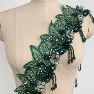 Accesorios de Boda al por Mayor, Encaje con Flecos de Perlas y Pedrería para Vestidos de <span class=keywords><strong>Novia</strong></span> y Decoración de Vestidos Formales - Product Image 3