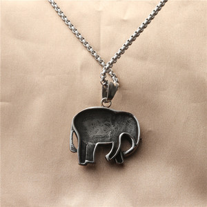 Collar con Colgante de Elefante de Acero Inoxidable, Diseño de Animal del Zodiaco Unisex, Cadena de Joyería de Moda, Perla Cuadrada de 3.0*60cm - Product Image 2
