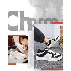 Zapatos Deportivos Casuales de Moda para Hombre, Transpirables, con Cordones, Estilo Coreano, Suela Gruesa, Blancos, Planos, para Primavera y Otoño - Product Image 6