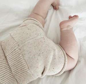 Vêtements pour bébés garçons et filles, style tendance, couleur unie, pantalon court en tricot, chemise à manches longues, ensemble de vêtements pour bébé - Product Image 5