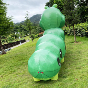 Divertido <span class=keywords><strong>Disfraz</strong></span> Inflable de Oruga Verde, Traje Ligero de <span class=keywords><strong>Gusano</strong></span> Multisección Inflado con Aire para Halloween, Cosplay y Eventos Temáticos - Product Image 4