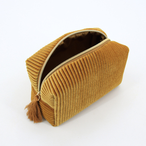 Bolsa de belleza de terciopelo plisado Premium de gama alta de fábrica BSCI, bolsa de maquillaje de lujo personalizada - Product Image 6