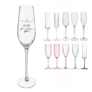 Flûtes à champagne jetables en plastique transparent de 5,5 oz avec logo personnalisé, verres à vin, gobelets pour les célébrations de mariage, les fêtes de remise de diplômes - Product Image 1
