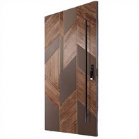 Puerta de Entrada Doble de Seguridad para Villa, Moderna, de Madera Sólida, con Cerradura Inteligente y Aislamiento Acústico