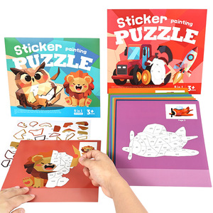 <span class=keywords><strong>Puzzle</strong></span> d'autocollants pour enfants, art 3D, <span class=keywords><strong>collage</strong></span>, peinture, bricolage, artisanat, 8 en 1, autocollants numérotés, jouet éducatif, à partir de 3 ans, préscolaire - Product Image 4