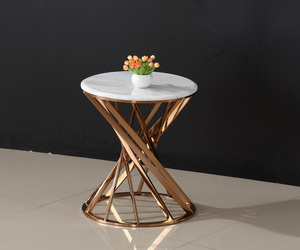 Tavolino d'Angolo di Lusso con Gambe <span class=keywords><strong>in</strong></span> Acciaio Inox Dorato e Piano <span class=keywords><strong>in</strong></span> <span class=keywords><strong>Marmo</strong></span>, <span class=keywords><strong>per</strong></span> Casa, Hotel e Ufficio - Product Image 6