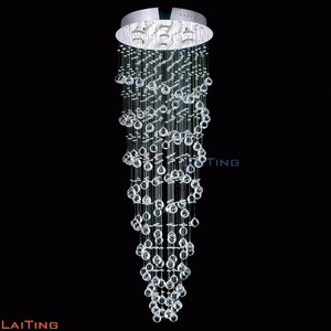 Hotel Villa Lobby K9 cristallo luce a sospensione spettacolare sfera a spirale a goccia <span class=keywords><strong>lampadario</strong></span> lungo soffitto - Product Image 6