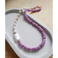Collar de Perlas de Agua Dulce con Cuentas de Piedra Natural, Estilo Bohemio Geométrico, Hecho Principalmente de Jade, para Mujer, Moda de Playa de Verano