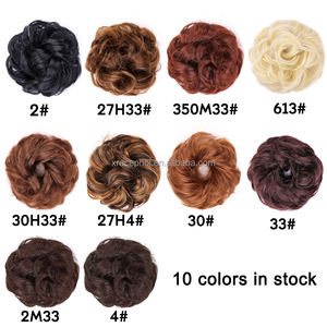 ธรรมชาติ Messy ผมปลอม Bun เส้นผม Scrunchies Updo หางม้าขยายหยิกผมสังเคราะห์ Chignon สําหรับผู้หญิง - Product Image 2