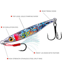 NOUVEAU MAJOR Leurre Jig en Plomb 7g-30g, Hameçons d'Assistance Métalliques Coulants pour la Pêche au Bar en Eau Salée et Eau Douce