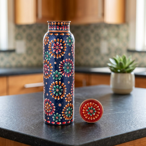 <b>Copper</b> Water <b>Bottle</b> | Printed <b>Copper</b> <b>Bottle</b> | Floral Printed <b>Copper</b> Water <b>Bottle</b> | Designer <b>Copper</b> <b>Drinking</b> <b>Bottle</b> - Product Image 2