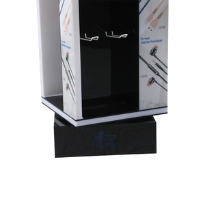 Hiện đại phong cách Acrylic Rack hiển thị với xoay dẫn ánh sáng thân thiện với môi triển lãm thương mại hàng hóa cho tai nghe đứng - Product Image 4