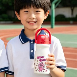 Botella de Agua Infantil a Prueba de Fugas <span class=keywords><strong>con</strong></span> Pajita, Libre de BPA, Vaso de Acero Inoxidable <span class=keywords><strong>con</strong></span> Diseño de Dibujos Animados para Viajes al Aire Libre - Product Image 2