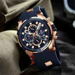 REWARD 83016M Man Wristwatch Luxury Sport <b>Men</b> <b>Quartz</b> <b>Watch</b> For <b>Men</b> Chronograph Silicone Waterproof Luminous Date <b>Men's</b> <b>Watches</b> - Product Image 3