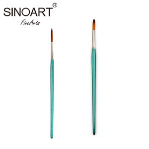 SINOART doble color niquelado latón virola Mango Verde artista nylon cepillo conjunto - Product Image 2