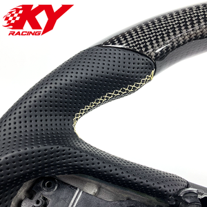 Volante deportivo de carreras personalizado en fibra de carbono y cuero negro, adecuado para Cadillac XT6 XT5 CT6 Escalade - Product Image 2