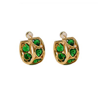 Bijoux élégants tendance européens et américains, boucles d'oreilles en forme de cœur plaquées or, accessoires pour femmes