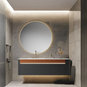 <span class=keywords><strong>GODI</strong></span> lujo estilo europeo moderno diseño Simple montaje en pared baño de madera tocador gabinete espejo inteligente al por mayor para hoteles - Product Image 2