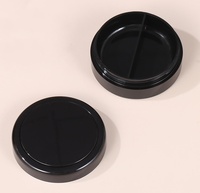 Synkemi 2*5g Wadah Kosmetik Gel Polish Hitam Kosong, Tempat Lem Padat Dengan Berbagai Warna
