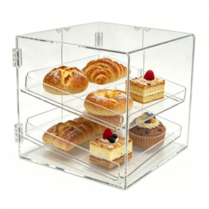 Tủ trưng bày bánh ngọt bằng acrylic trong suốt, để bàn, có cửa mở, dùng để trưng bày bánh mì, bánh rán và các món tráng miệng - Product Image 2