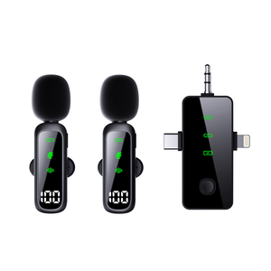 T20 Wireless <strong>Dynamic</strong> <strong>Microphone</strong> <strong>Lavalier</strong> VLOG Live with Omni-directional Pattern and Noise Cancelling Function - Product Image 1