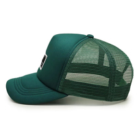 Casquette personnalisée à 5 panneaux Applique brodée avec logo en mousse tissée Casquette de camionneur