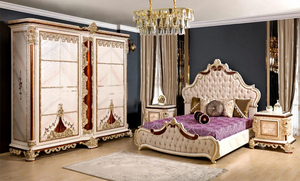 Juego de Muebles de Dormitorio de Diseño Clásico, Cama King Size de Lujo con Mesitas de Noche, Juego de Dormitorio de Madera de Teca de Último Diseño, EE. UU. - Product Image 4