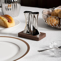 Ensemble de bouteilles à condiments de style occidental en acier inoxydable de style européen, boîte à condiments de table à design ondulé, pot de luxe léger