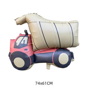 Mate camión de bomberos tren transportador globo de papel de aluminio dibujos animados pingüino ballena dinosaurio decoraciones de <span class=keywords><strong>fiesta</strong></span> de cumpleaños para niños en edad escolar - Product Image 3