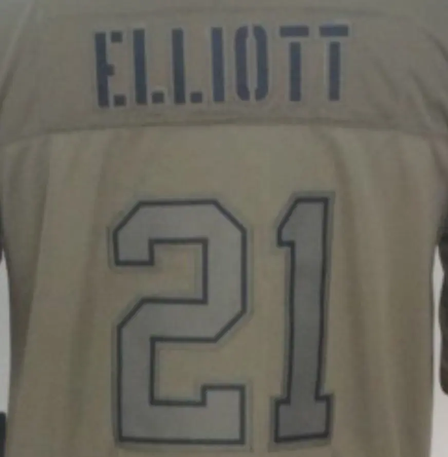 Kualitas Terbaik Jahit Ezekiel Elliott Camo 2019 Salute untuk Pelayanan Jersey Sepak Bola Amerika