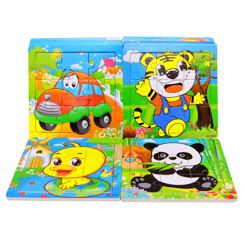 2024 hot sale 9 Pieces Educational Toys Kids Wooden Jigsaw Puzzle