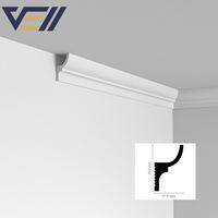Moulure décorative artistique VELL LED PS pour plinthe, corniche, panneau mural, plafond et bordure de sol pour décoration intérieure