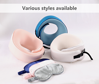 Kit d'oreiller cervical en soie 100% personnalisé en gros avec masque pour les yeux en soie véritable pour le soutien du cou en avion oreiller cervical en mousse à mémoire de forme pour dormir