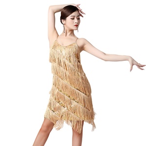 homemade french dressing ZAPAKA Women Flapper Dress Black and Gold Fringes Sequin 1920s Party Dress, BlackGolden / XL main image 0