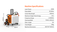 TIPTOPLASER Nouvelle machine de nettoyage au laser pulsé portable 500W pour l'élimination de la rouille, de la peinture et de l'oxyde, équipement de nettoyage des métaux avec certification CE
