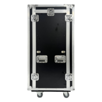 Flight case de rangement sur mesure de haute qualité pour mixeur DJ et amplificateur, avec rack 18U, tiroir 2U et mixeur 4U, doté de 3 portes et 4 roues