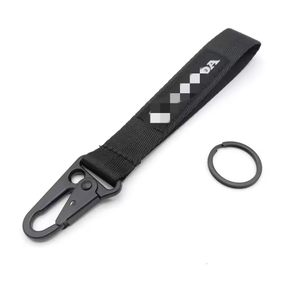 Venta al por mayor de moda negro coche logotipo bordado tela llavero ordenador bordado costura águila pico muñequera prevenir llave - Product Image 2