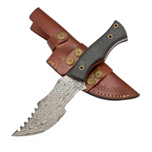 Couteaux de chasse faits à la main en acier au carbone avec manche en os, légers et faciles à transporter, avec étui en cuir pour le camping en plein air et le dépecage - Product Image 1