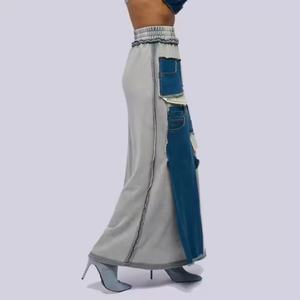 Conjunto de mezclilla para mujer al por mayor de alta calidad: Top corto sexy de un hombro y shorts de mezclilla mini con lavado ácido y efecto desgastado. - Product Image 3