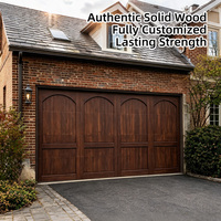 Porte de garage sectionnelle en bois massif à jointure droite pour villa, panneau isolé à âme en aluminium, quincaillerie robuste, moteur et ressort
