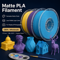 Filamento PLA Mate de 1.75mm con Baja Distorsión y Superficie Lisa, Filamento 3D Mate No Reflectante para Diseño de Prototipos