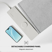 Hete multifunctionele 15W 6-in-1 draadloze oplaadstation van leer, afneembaar bureau-onderlegger voor kantoor, groot toetsenbord-onderlegger voor iPhone 17 Pro