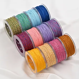 Color Waxed Polyester Cord 1.5mm Hand Rubbing Cotton Waxed Thread For Diy Handmade Beaded Woven Cotton Thread Material