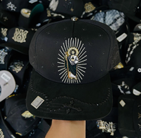 Gorra de Béisbol de 5 Paneles con Parche Metálico de Estrella y Barba, Bordado de Calidad Original, con Diamantes de Imitación, para Halloween, EN STOCK