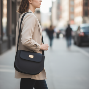 Sac bandoulière pour femme Fana Susana en cuir microfibre noir 23x18x8 cm avec fermeture à rabat, sac pour téléphone portable, style uni - Product Image 2