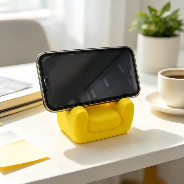 3D printed mini sofa phone holder, cute desktop lazy-person TV-watching phone stand, creative display item, small commodity