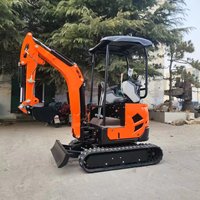 Mini-excavatrice hydraulique de 1 à 2 tonnes avec auvent ou cabine pour travaux agricoles et aménagement paysager