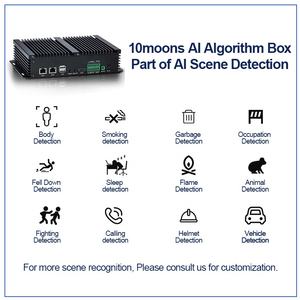 10 lunas Detección DE LUCHA Alta potencia informática Comunidad inteligente Identificación de algoritmo AI Análisis visual AI Edge Box - Product Image 5